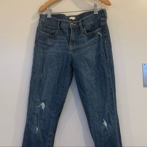 J. Crew women straight stretch distressed jeans 29